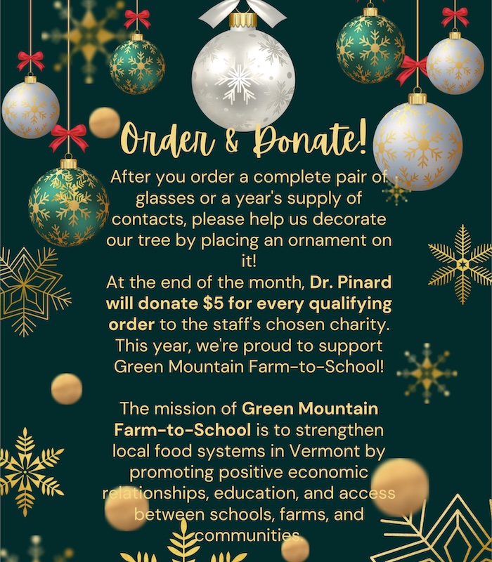 Graphic describing donating profits for December